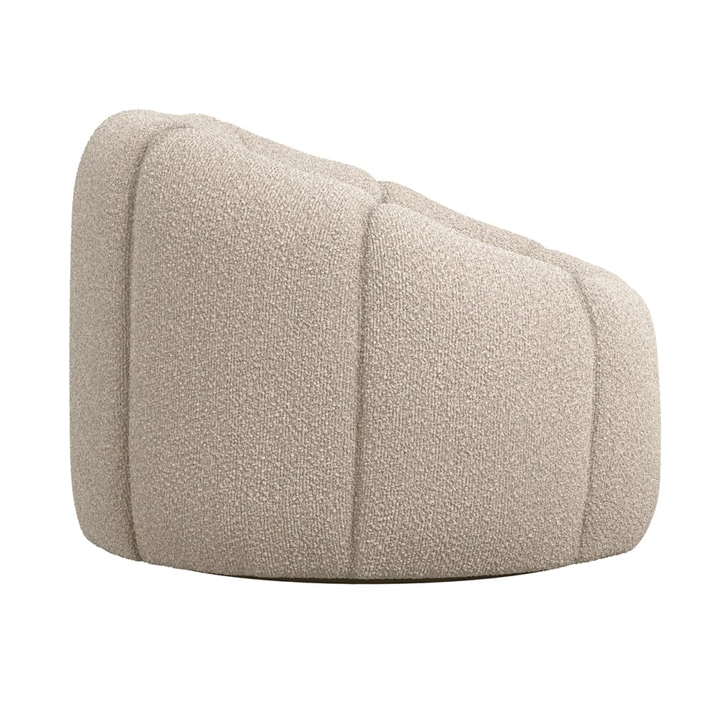 Abella Beige Textured Fabric Swivel Chair Furniture