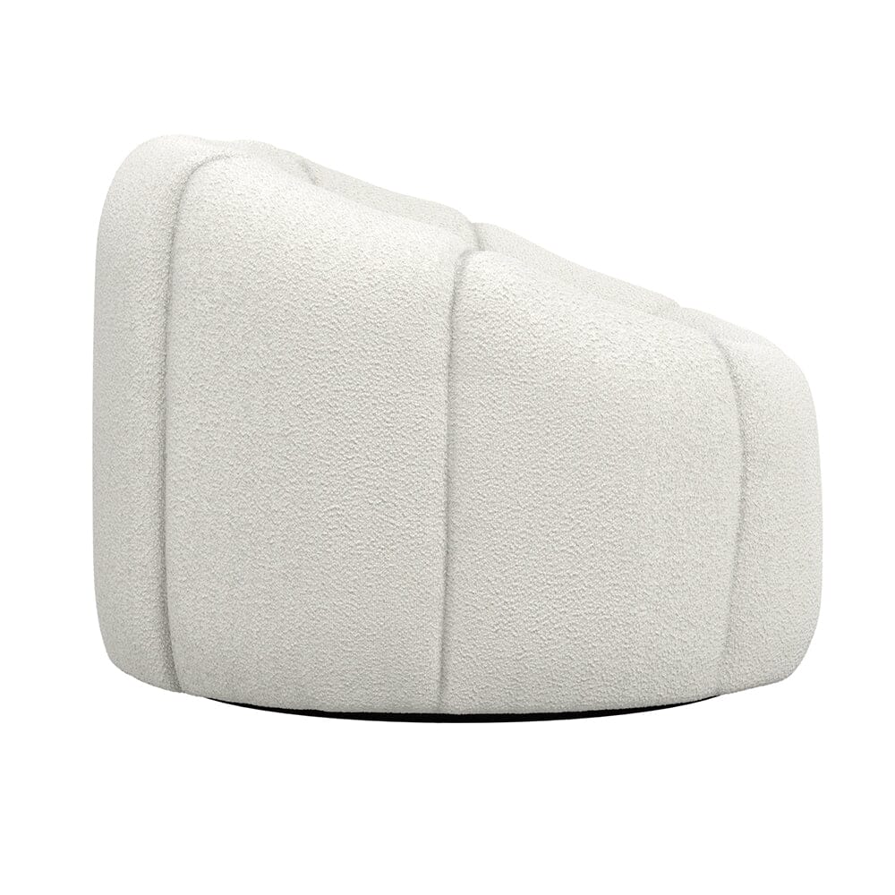 Abella Ivory Textured Fabric Swivel Chair Furniture