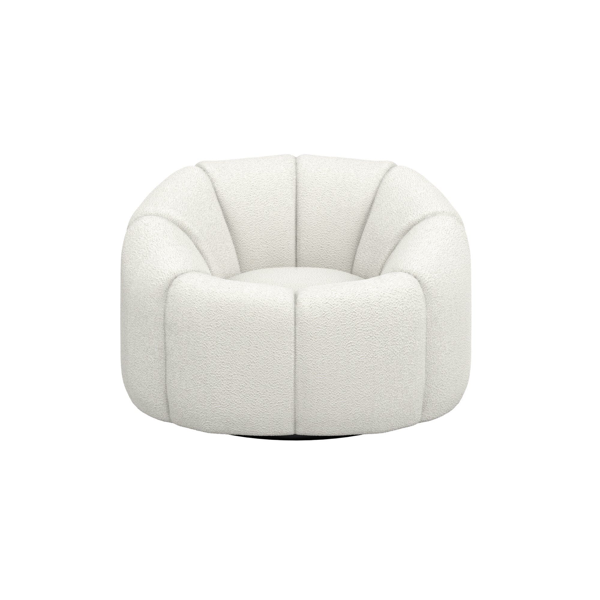 Abella Ivory Textured Fabric Swivel Chair Furniture