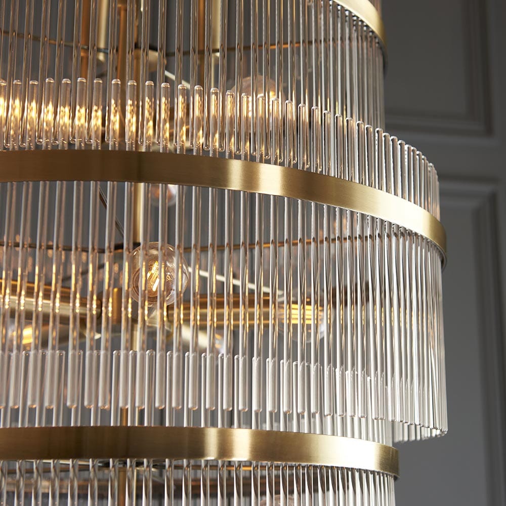 Abella XL Light Gold 21 Light Tiered Pendant Ceiling Light Lighting