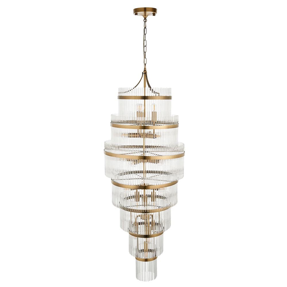 Abella XL Light Gold 21 Light Tiered Pendant Ceiling Light Lighting