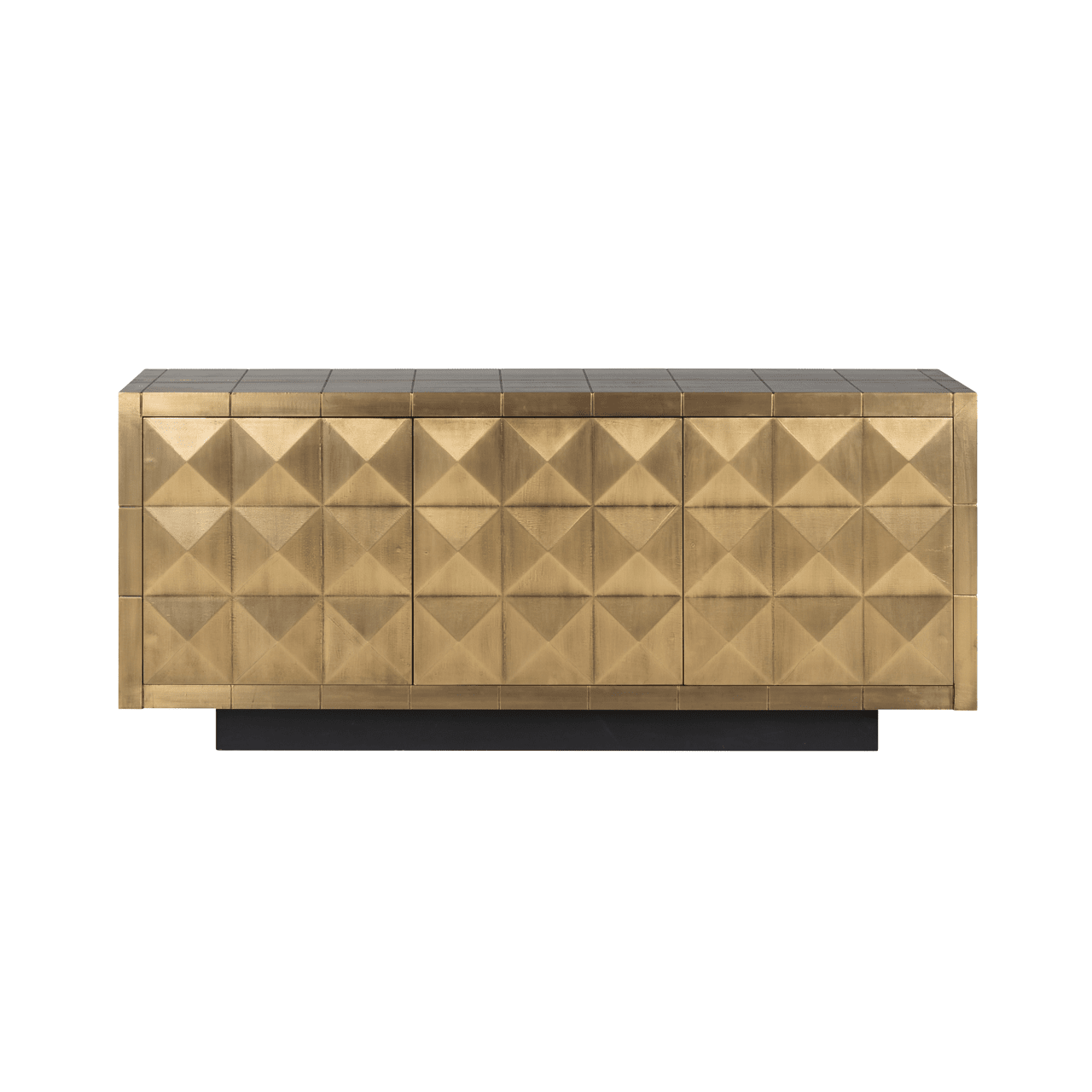 Abitha Luxury Brushed Gold 3 Door Sideboard Furniture