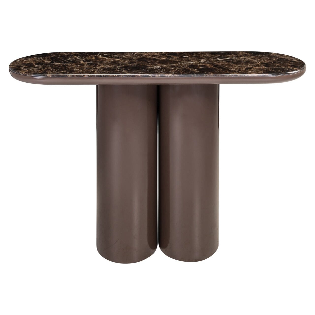 Adara Chocolate Console Table with Marble Top Furniture