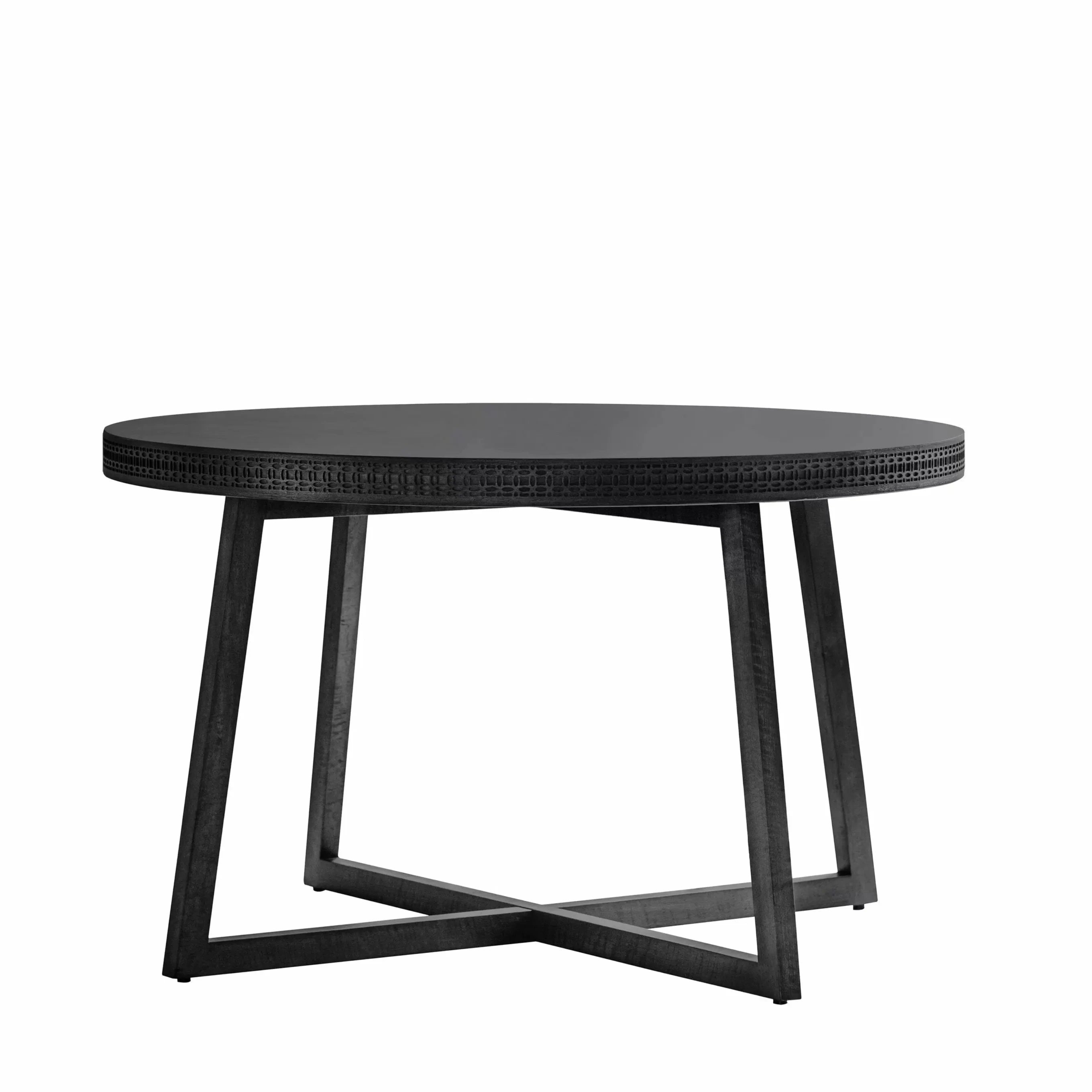 Adelyn Round Black Wooden Dining Table Furniture