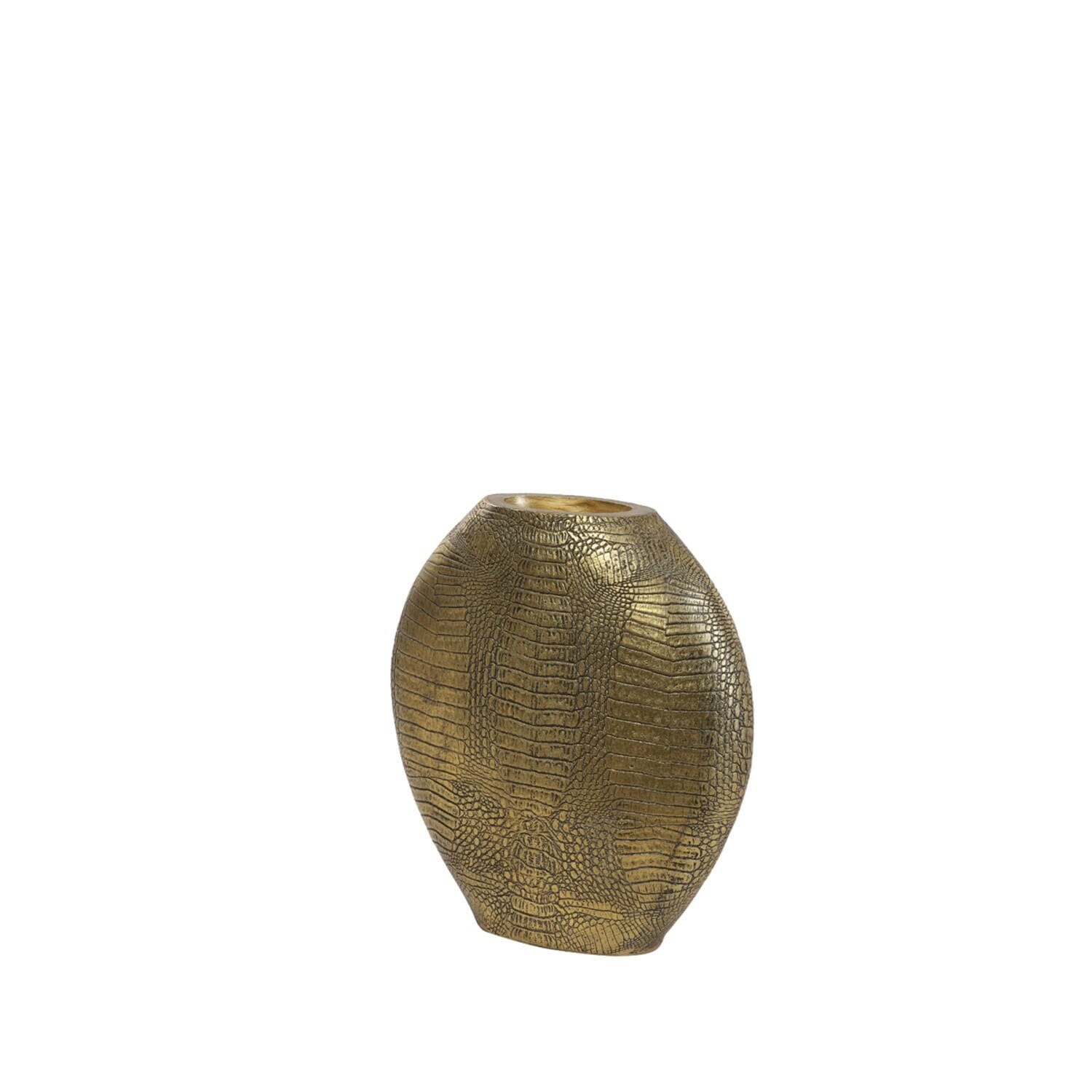 Adeta Crocodile Print Gold Statement Vase Accessories