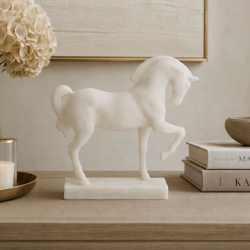 Agoda Cream Decorative Horse Ornament Accessories