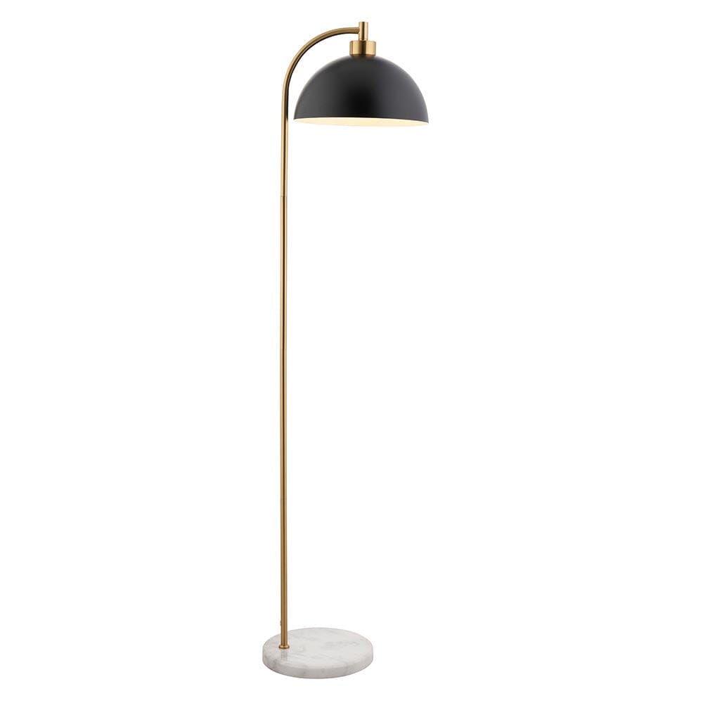 Aimee Black & Gold Task Floor Lamp with Marble Base Lighting