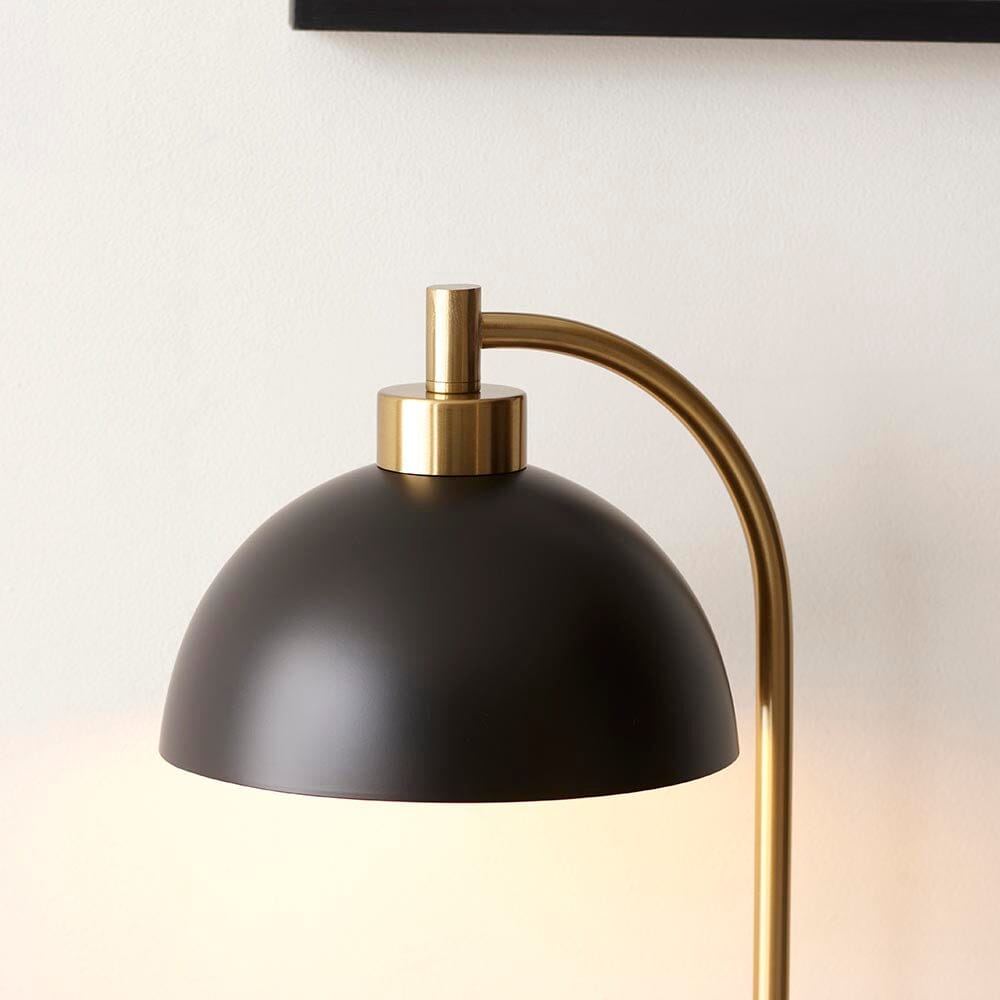 Aimee Black & Gold Task Table Lamp with Marble Base Lighting