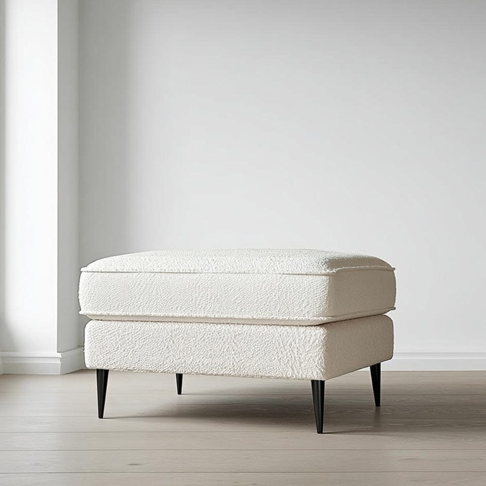 Alaina Cloud Bouclé Sofa Range with Black Legs Sofa