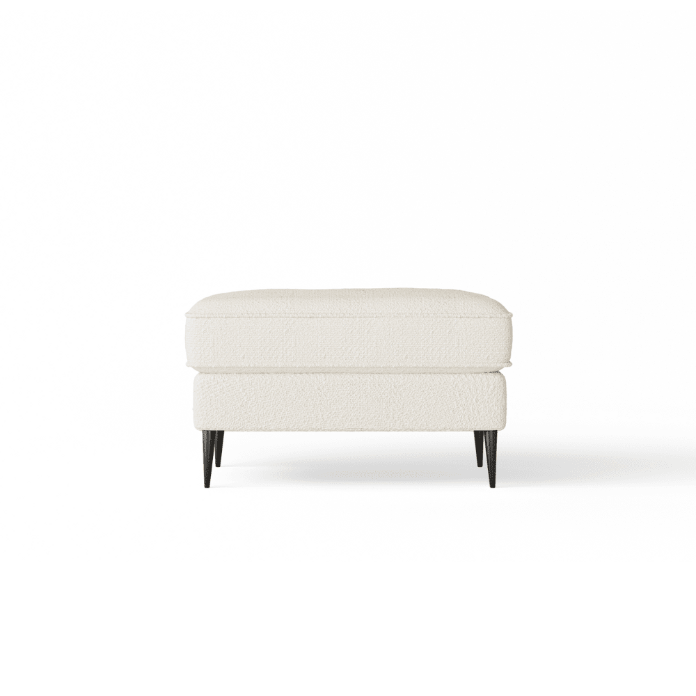 Alaina Cloud Bouclé Sofa Range with Black Legs Sofa N/A Footstool