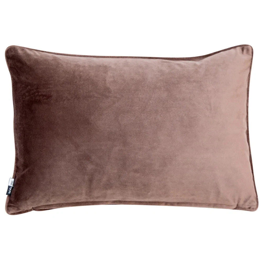 Alayna Truffle Velvet Bolster Cushion - 30x45cm Textiles
