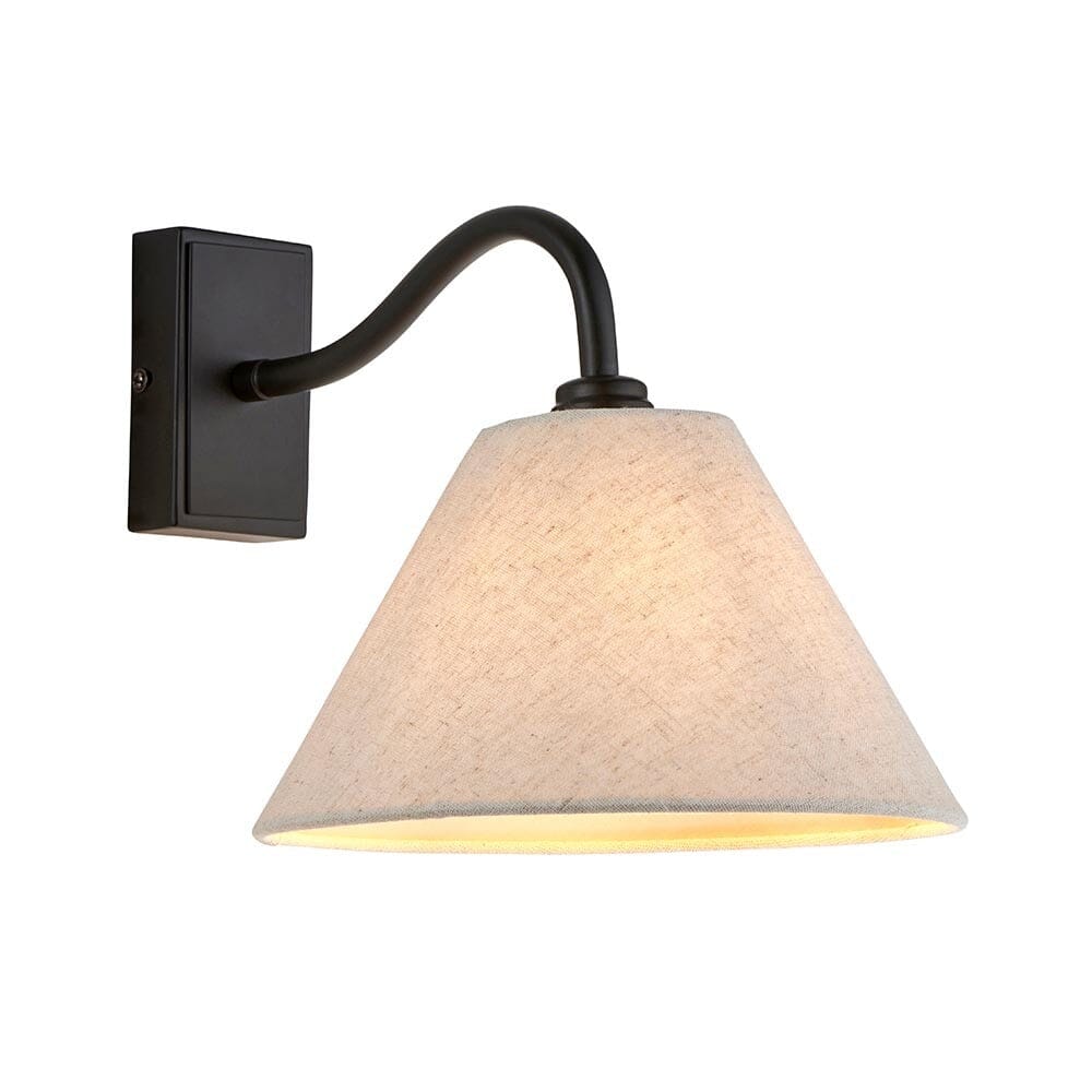 Alba Black Wall Lamp with Ivory Shade Lighting