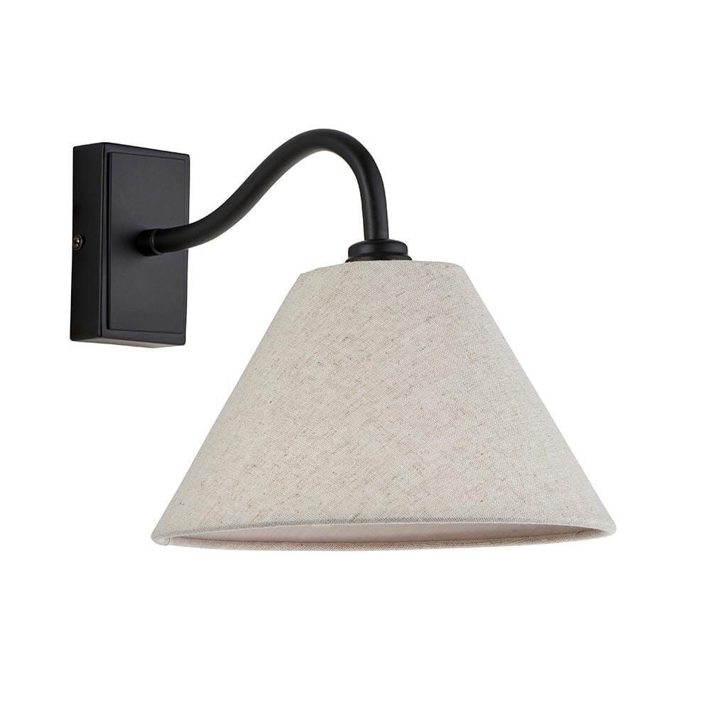 Alba Black Wall Lamp with Ivory Shade Lighting