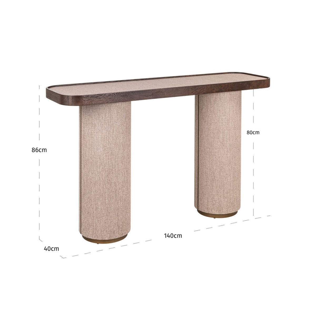 Alexandra Luxury Linen & Dark Brown Oak Console Table Furniture