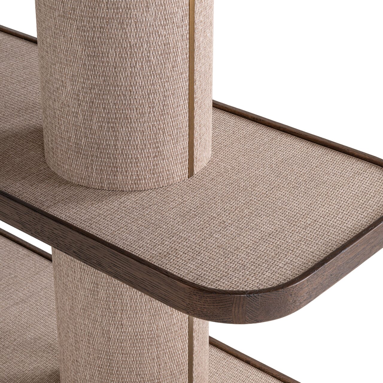 Alexandra Luxury Linen & Dark Brown Oak Open Shelving Unit Furniture