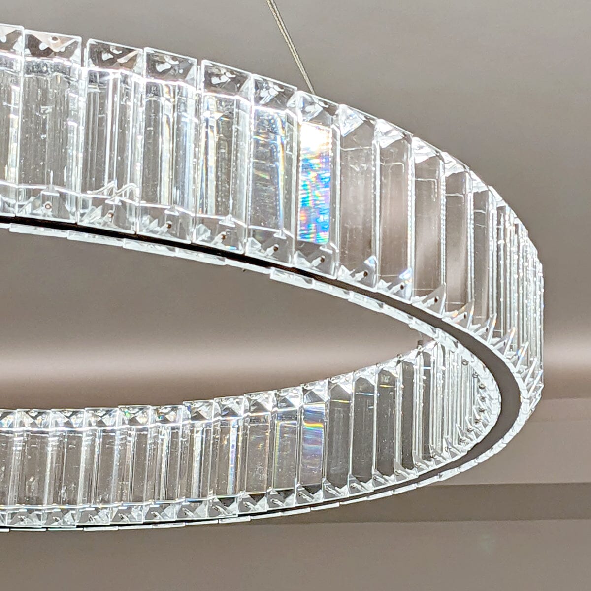 Alma Crystal Glass LED Ring Pendant Ceiling Light Lighting