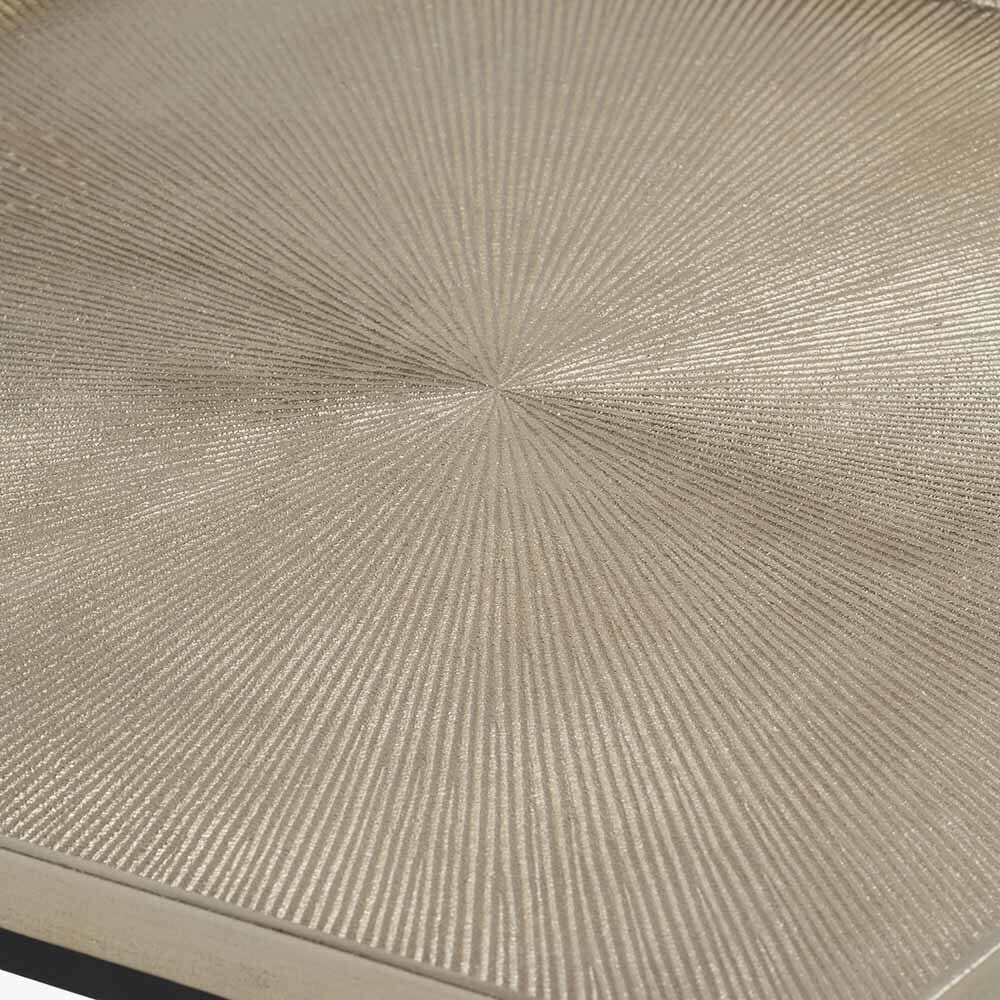 Alonzo Gold & Black Metal Square Coffee Table Furniture