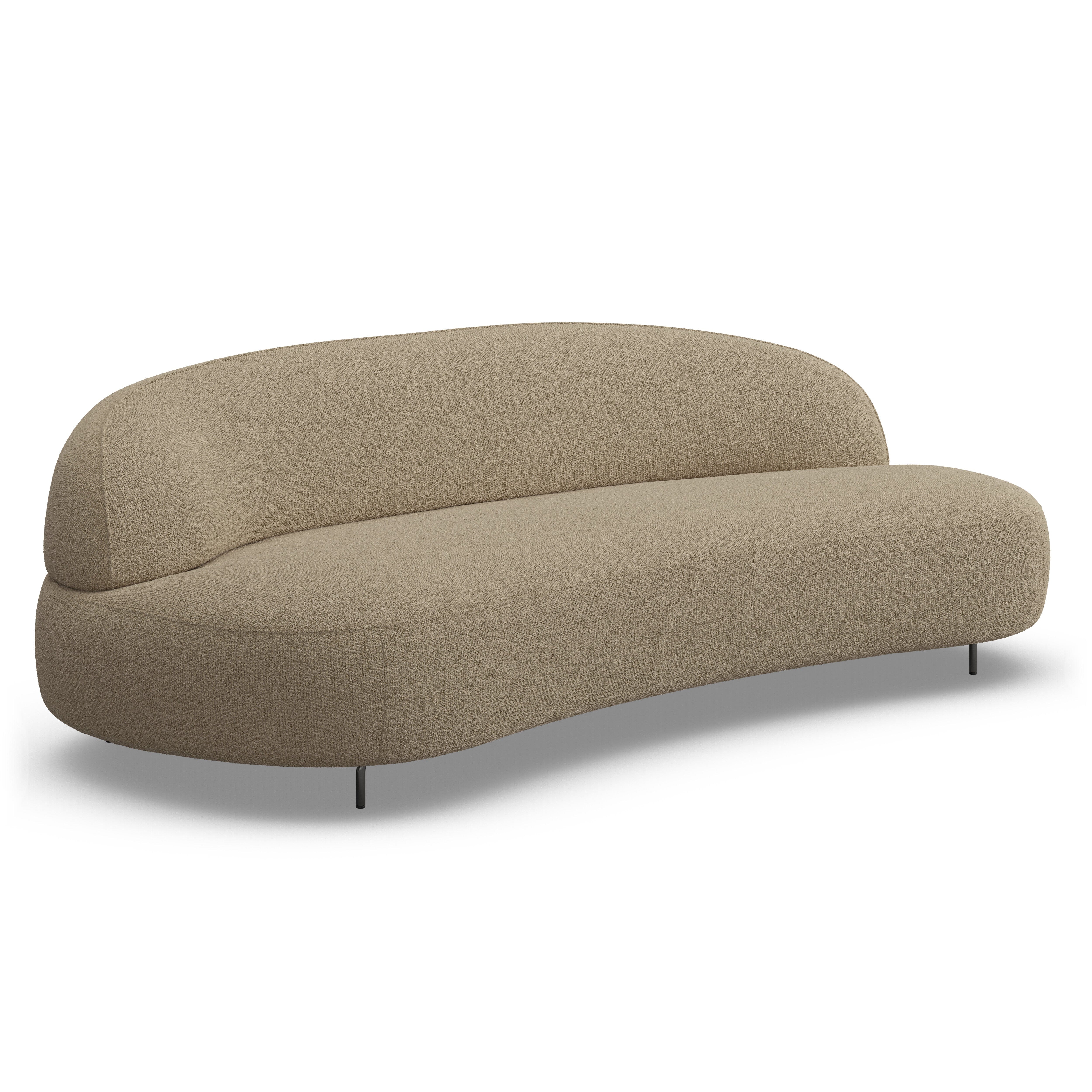 Alva Taupe Curved 3 Seater Sofa Sofa