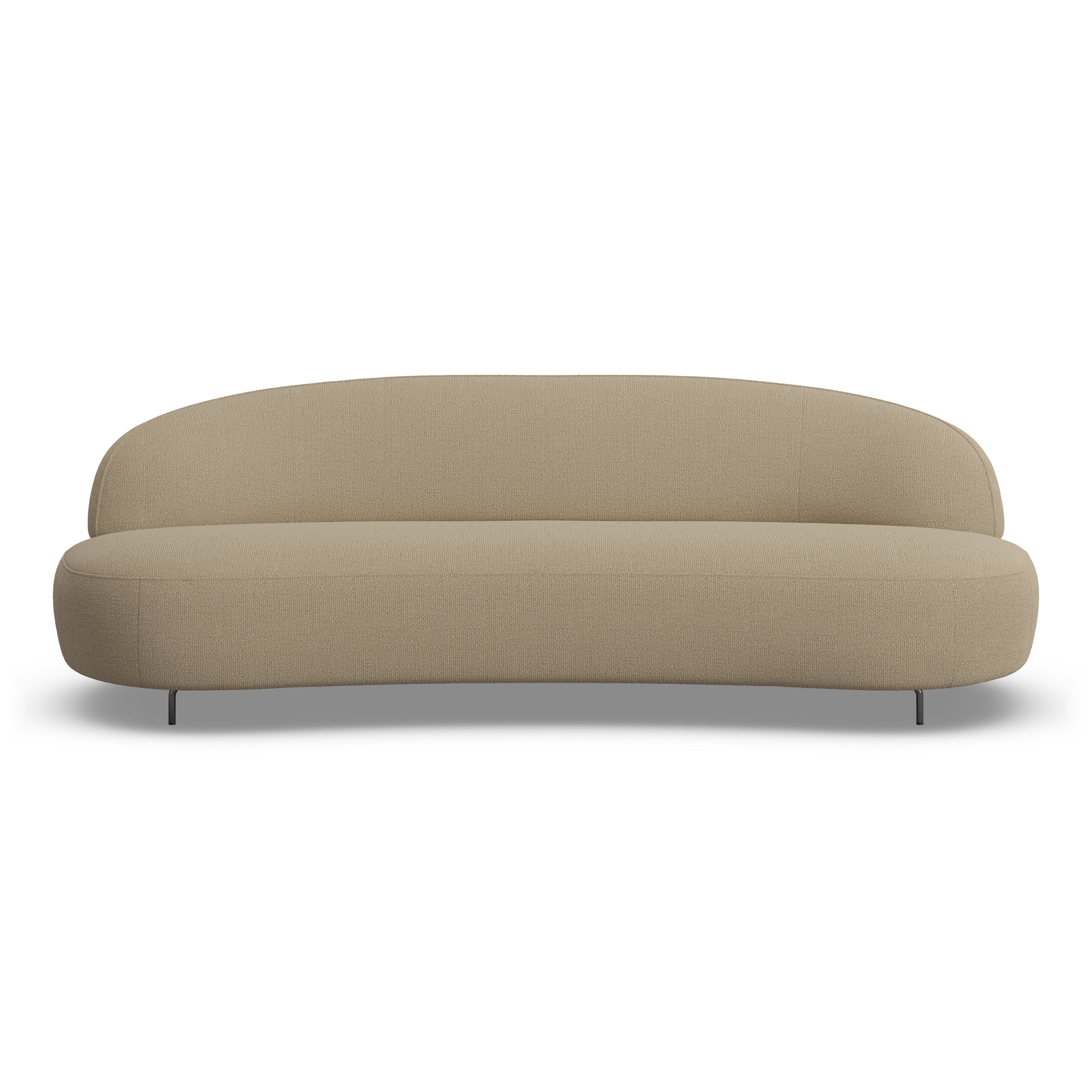 Alva Taupe Curved 3 Seater Sofa Sofa