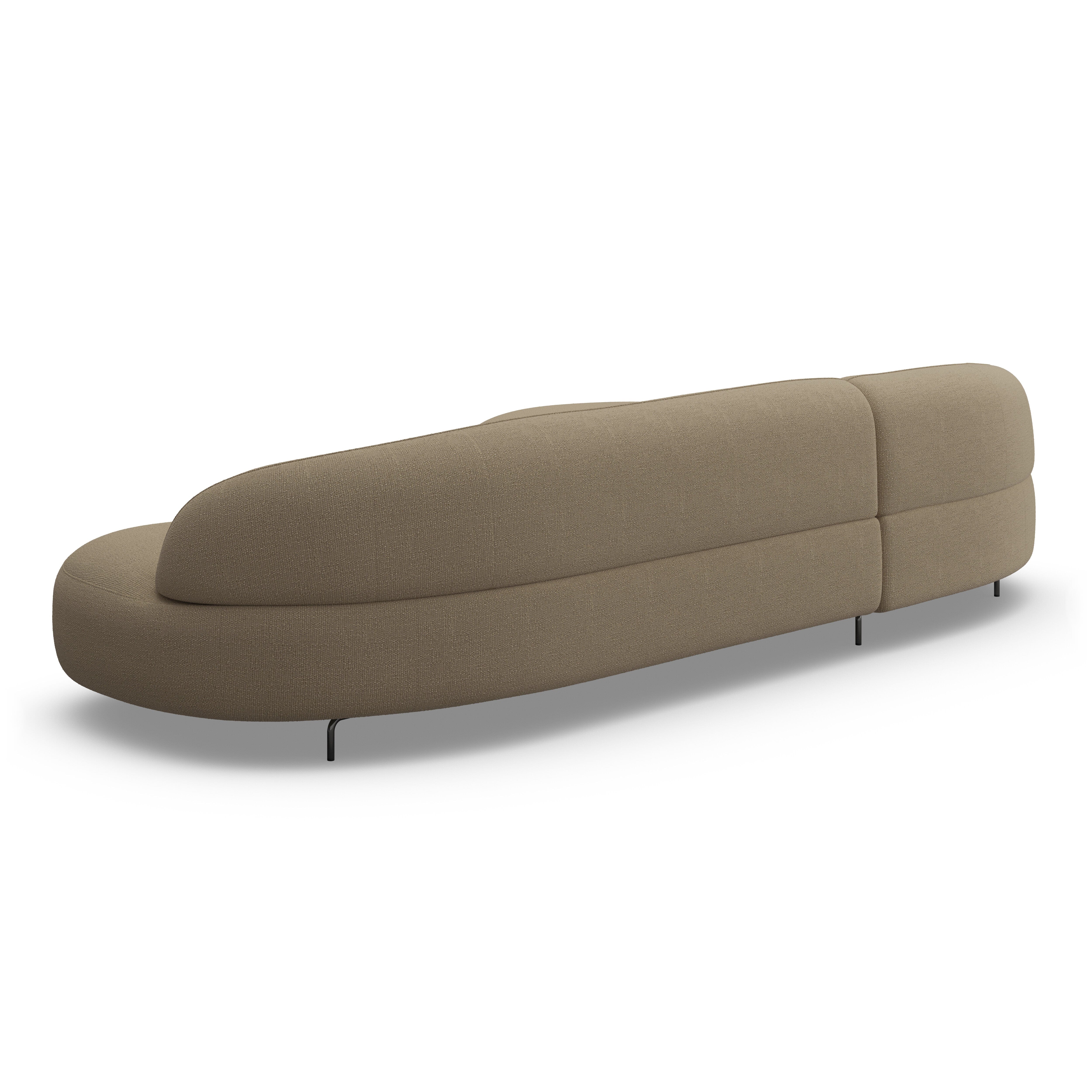 Alva Taupe Curved Left Hand Facing Chaise End Sofa Sofa