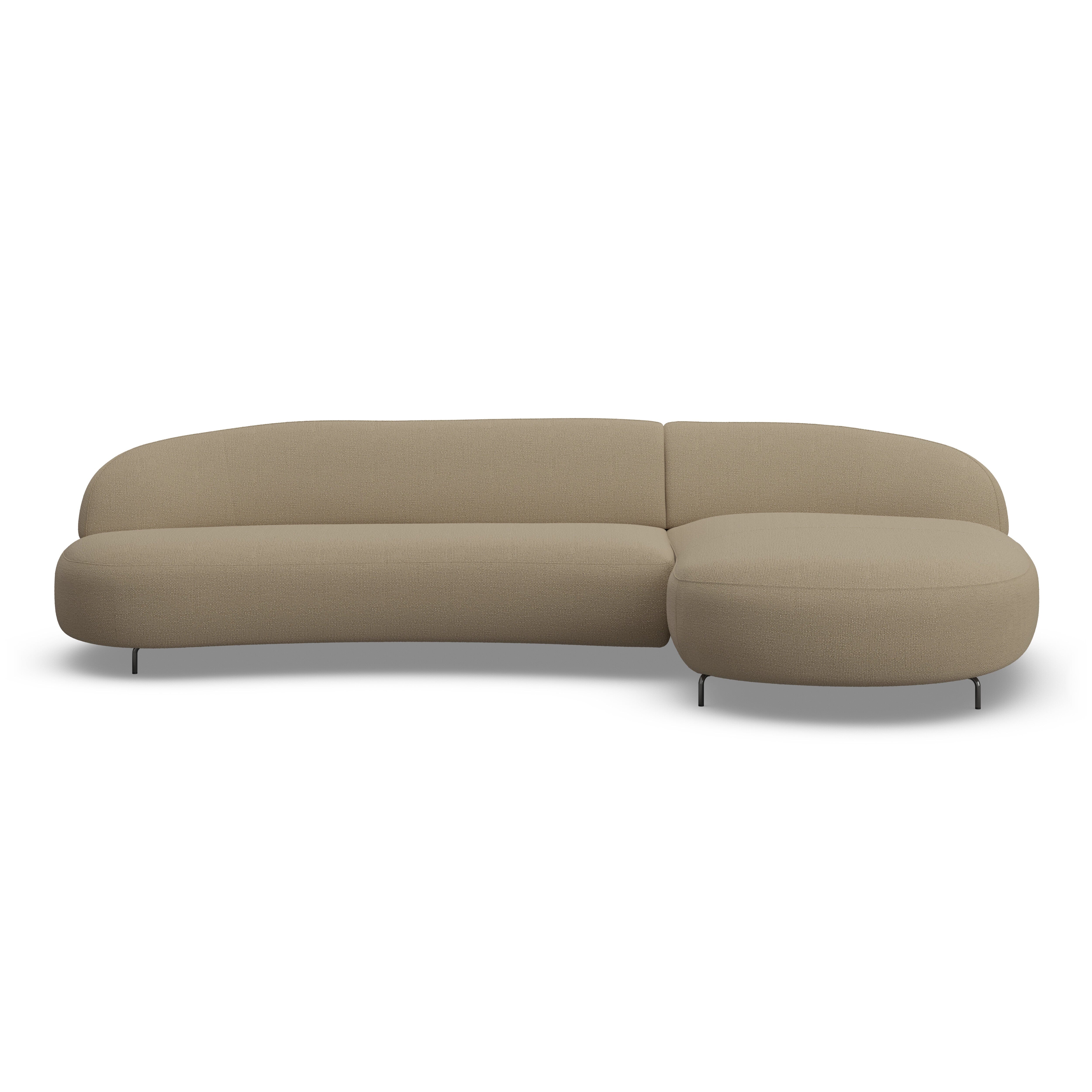 Alva Taupe Curved Right Hand Facing Chaise End Sofa Sofa