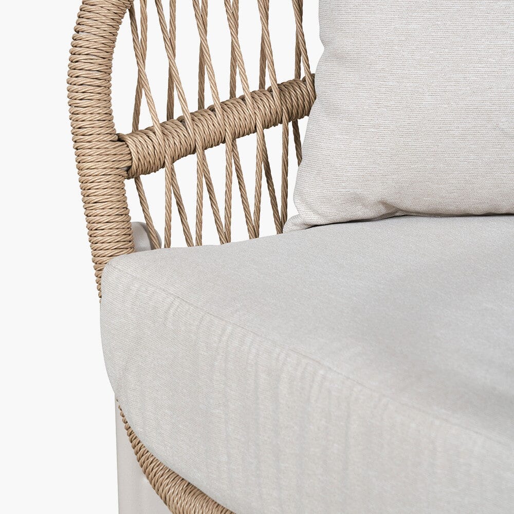 Amalfi Outdoor Cream & Natural Rope Weave 2 Seater Sofa Outdoor