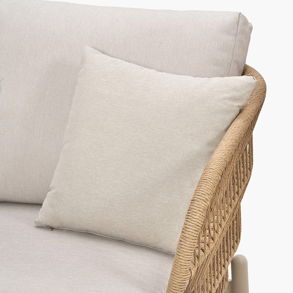 Amalfi Outdoor Cream & Natural Rope Weave Corner Seating Set Outdoor