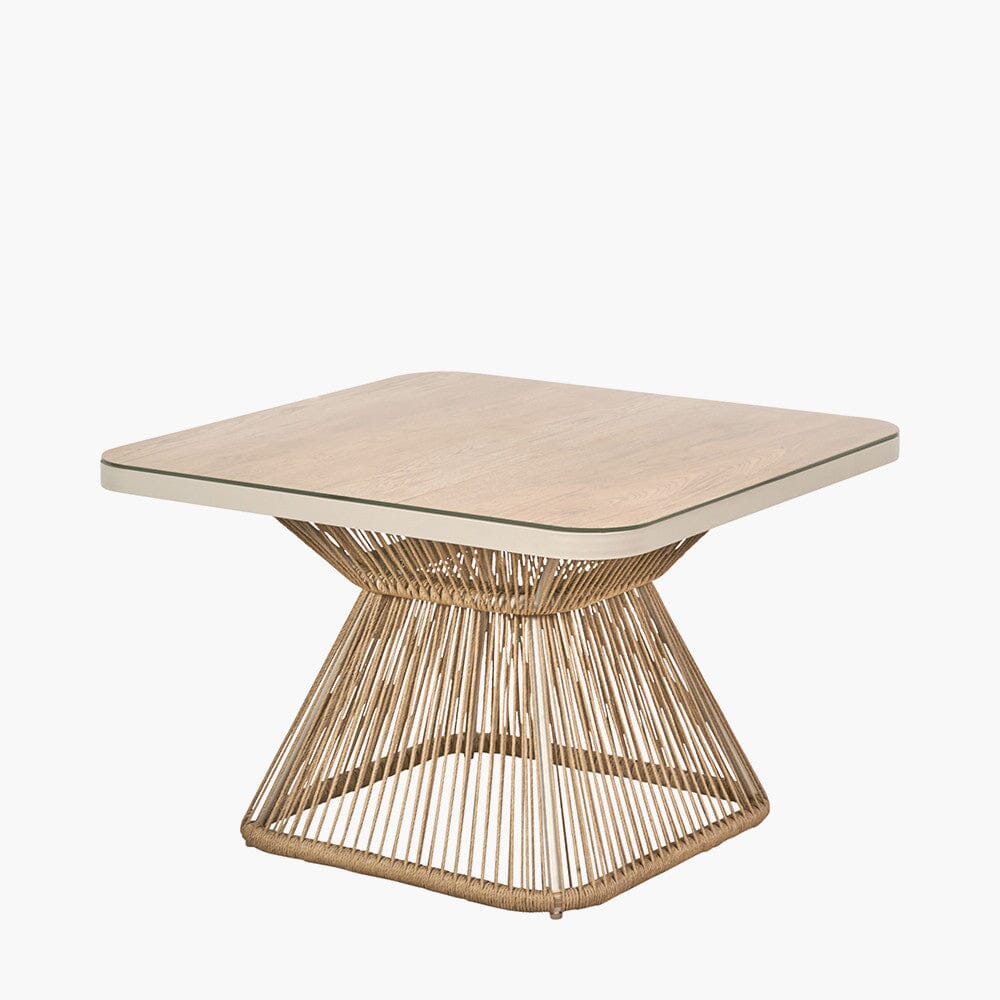 Amalfi Outdoor Cream & Natural Rope Weave Corner Seating Set Outdoor