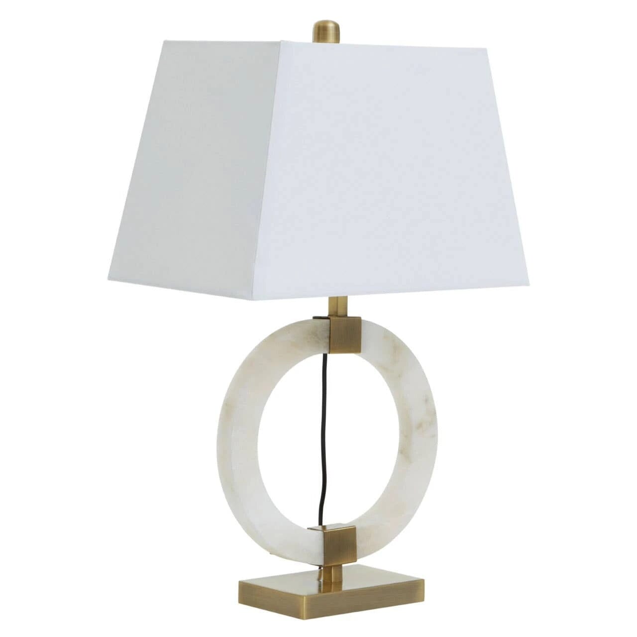Amaris Marble Circular Lamp with Gold Details Lighting