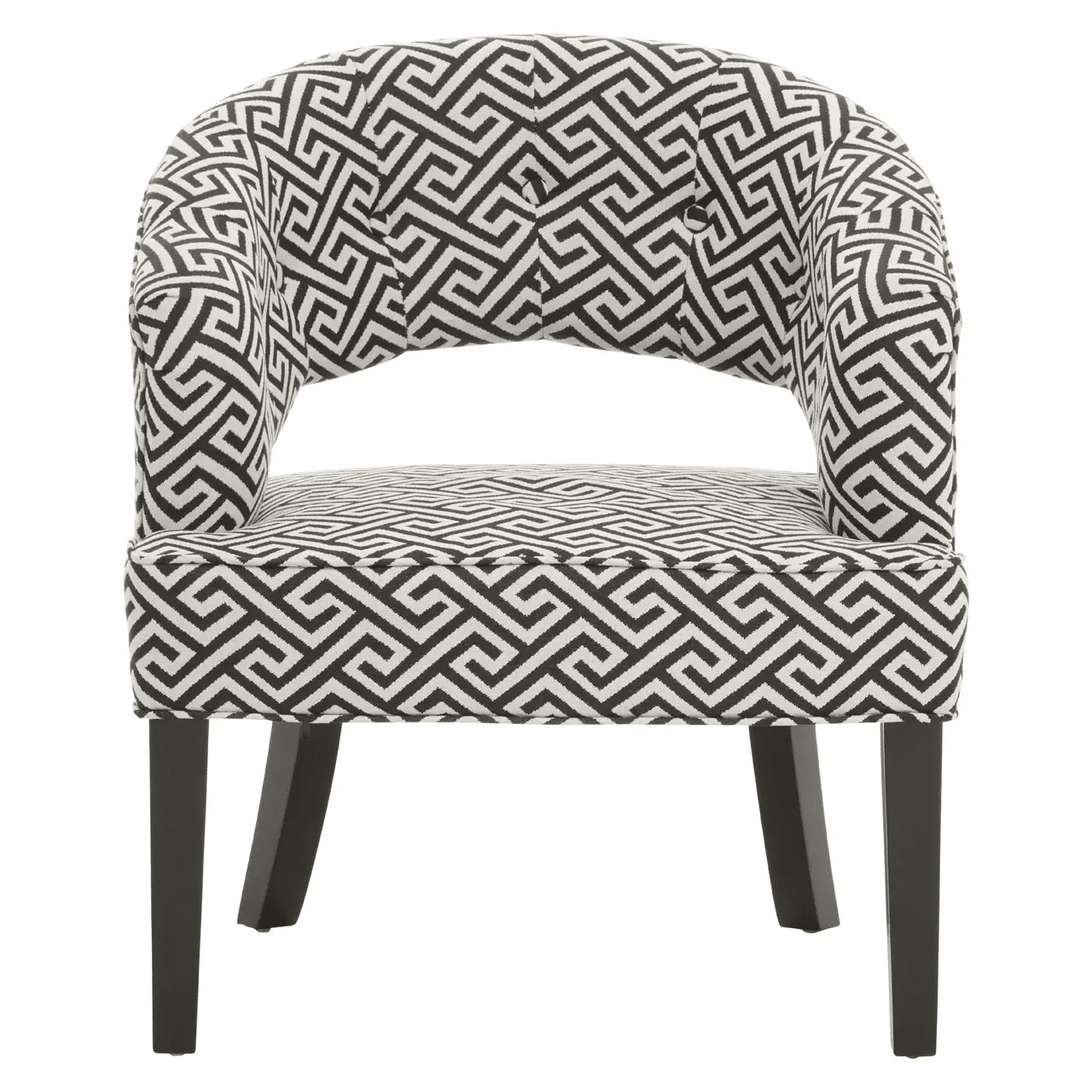 Andromeda Black & Cream Geometric Pattern Accent Chair Furniture