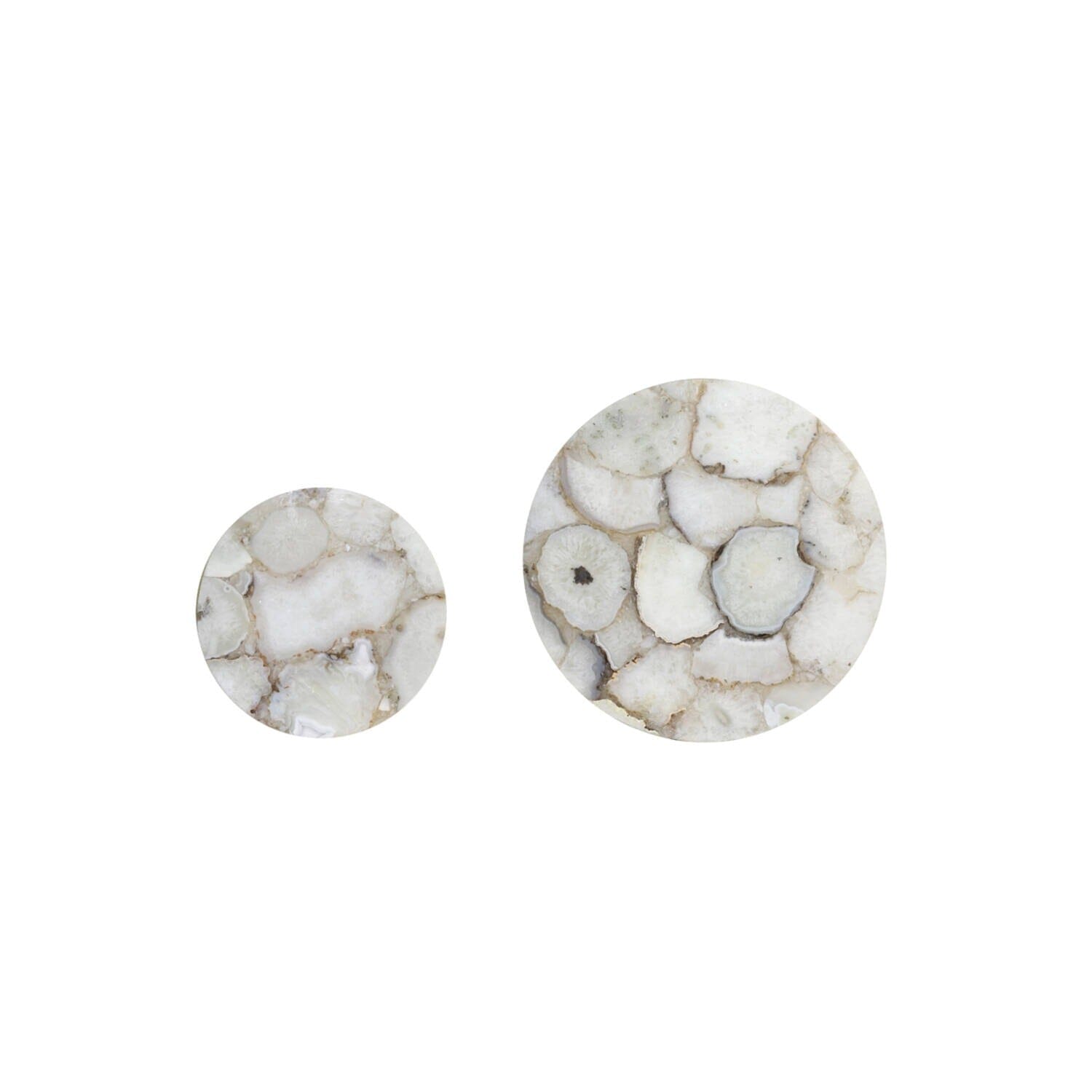 Anistoria Gold Nested Side Tables with Agate Top - Set of 2 Furniture