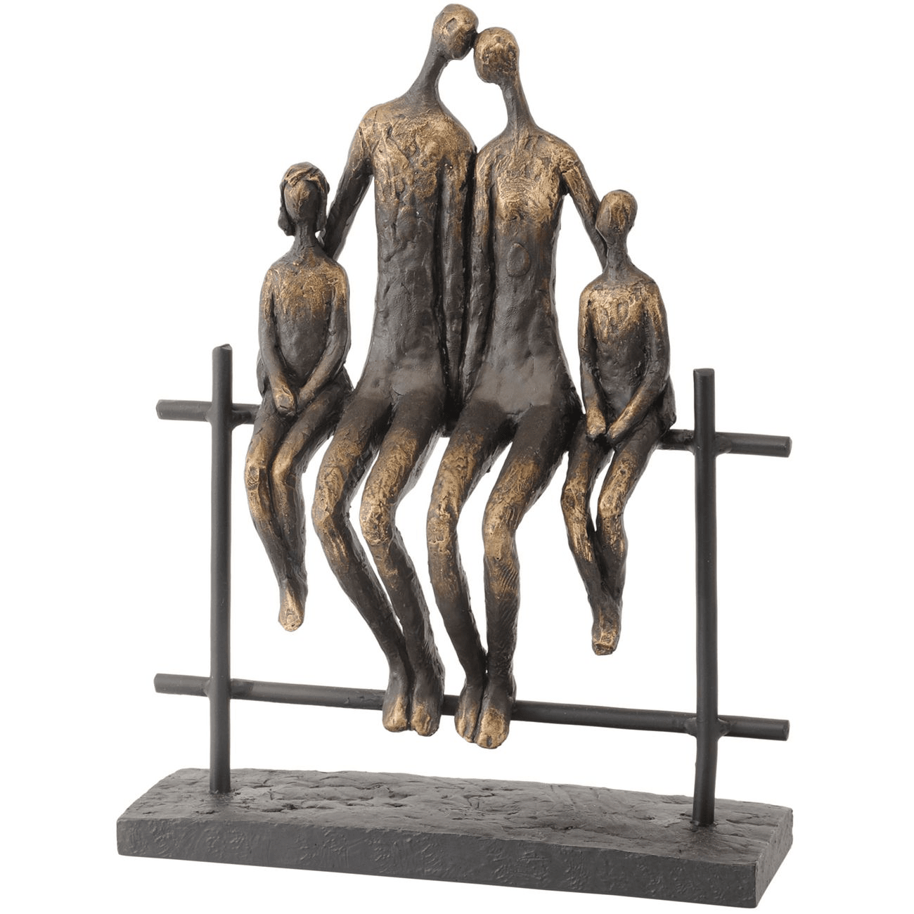 Antique Brass Family of Four Sitting Sculpture Accessories