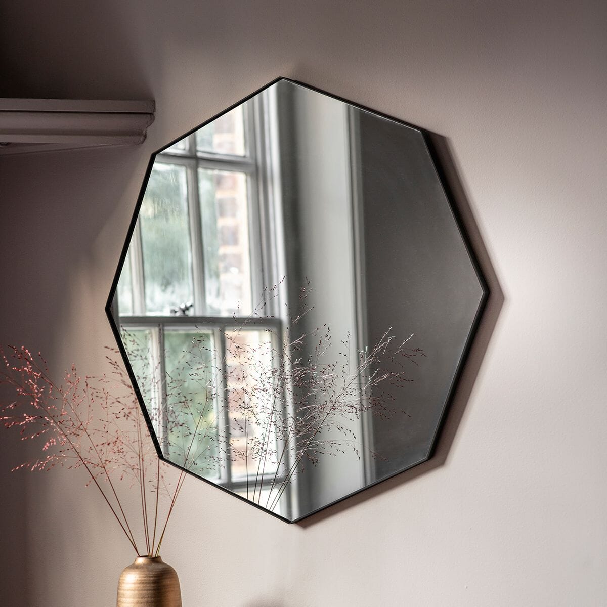 Antonia Octagonal Black Framed Wall Mirror Accessories