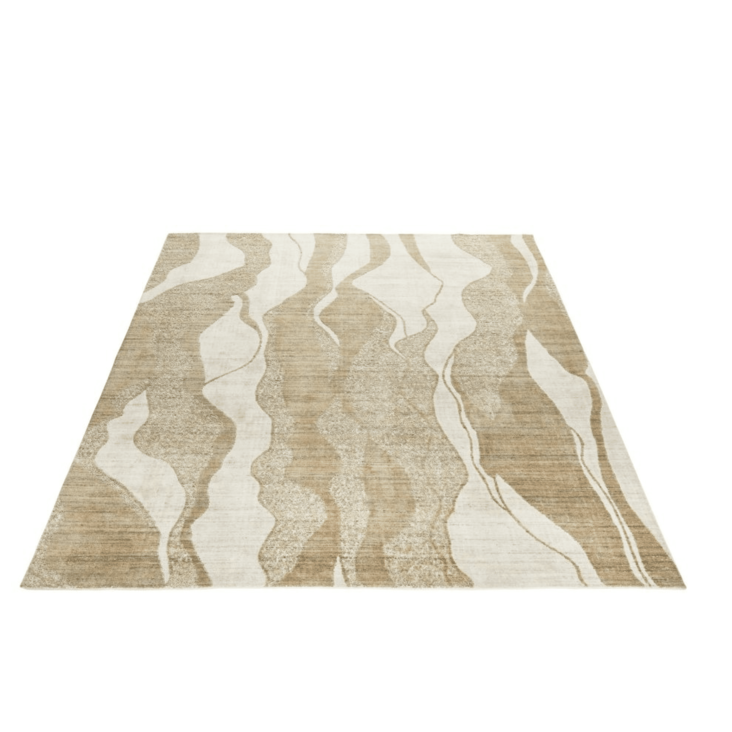 Anya Beige Abstract Wave Rug