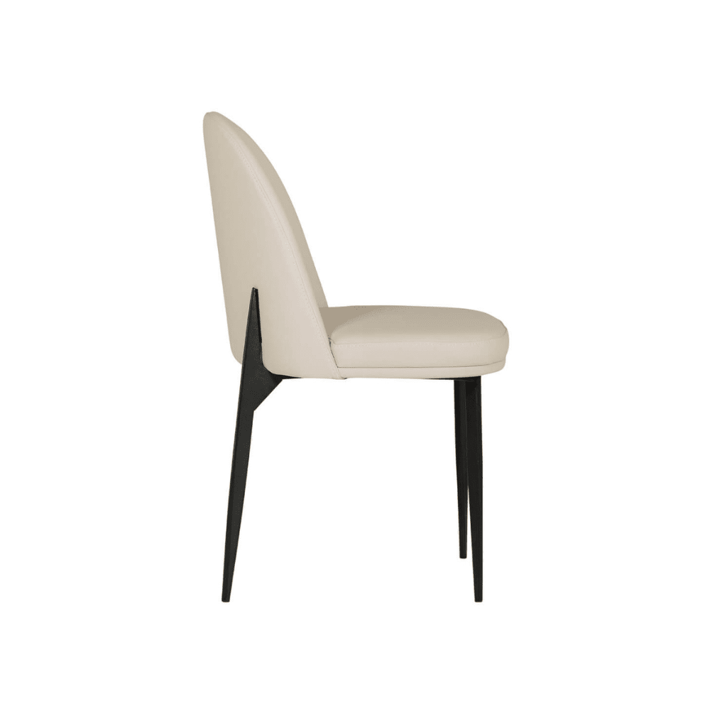 Apollonia Cream Leather & Black Dining Chair Furniture