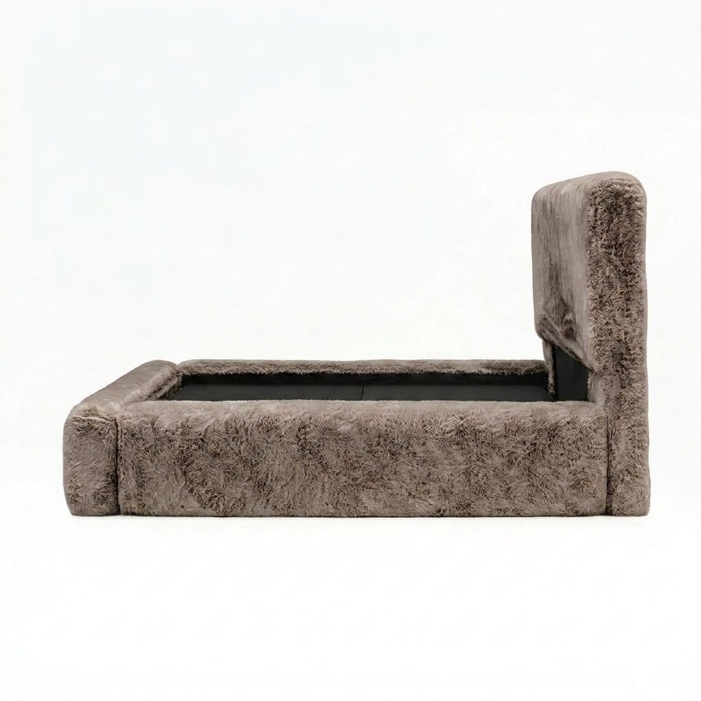 Arctic Luxury Pebble Chunky Faux Fur Bed Beds and Headboards