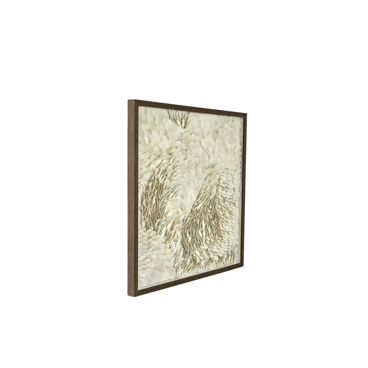 Arden Cream Textured Wall Art with Walnut Frame Accessories