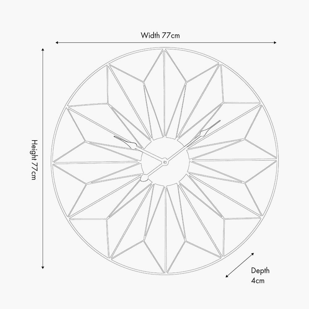 Aretta Black Geometric Wall Clock Accessories
