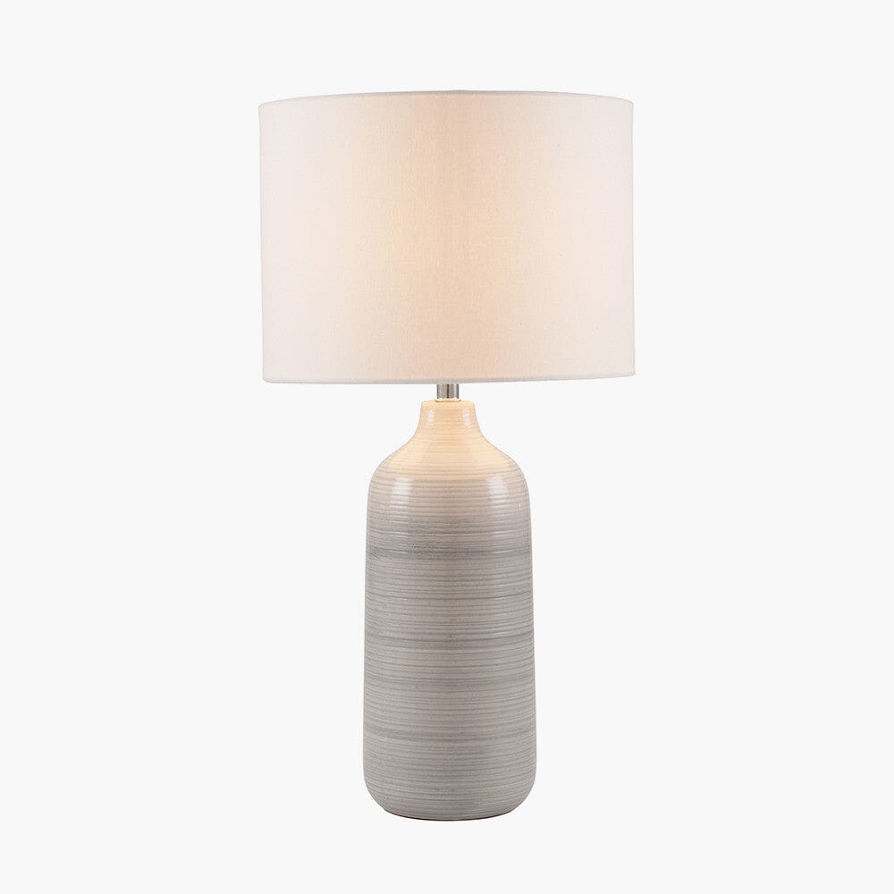 Aries Blue & Grey Ombre Ceramic Table Lamp with Cream Shade Lighting