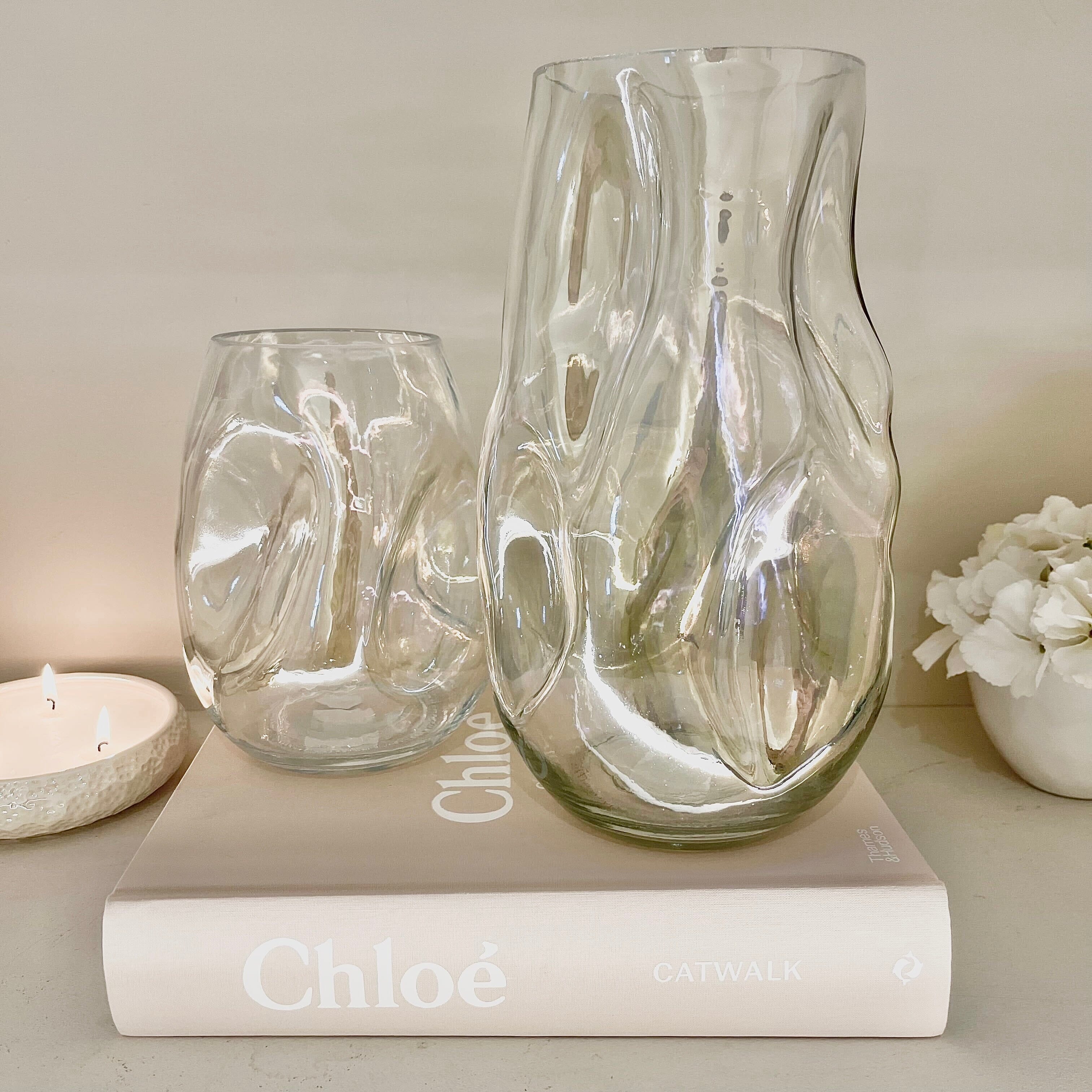 Arina Decorative Iridescent Glass Abstract Vase Accessories