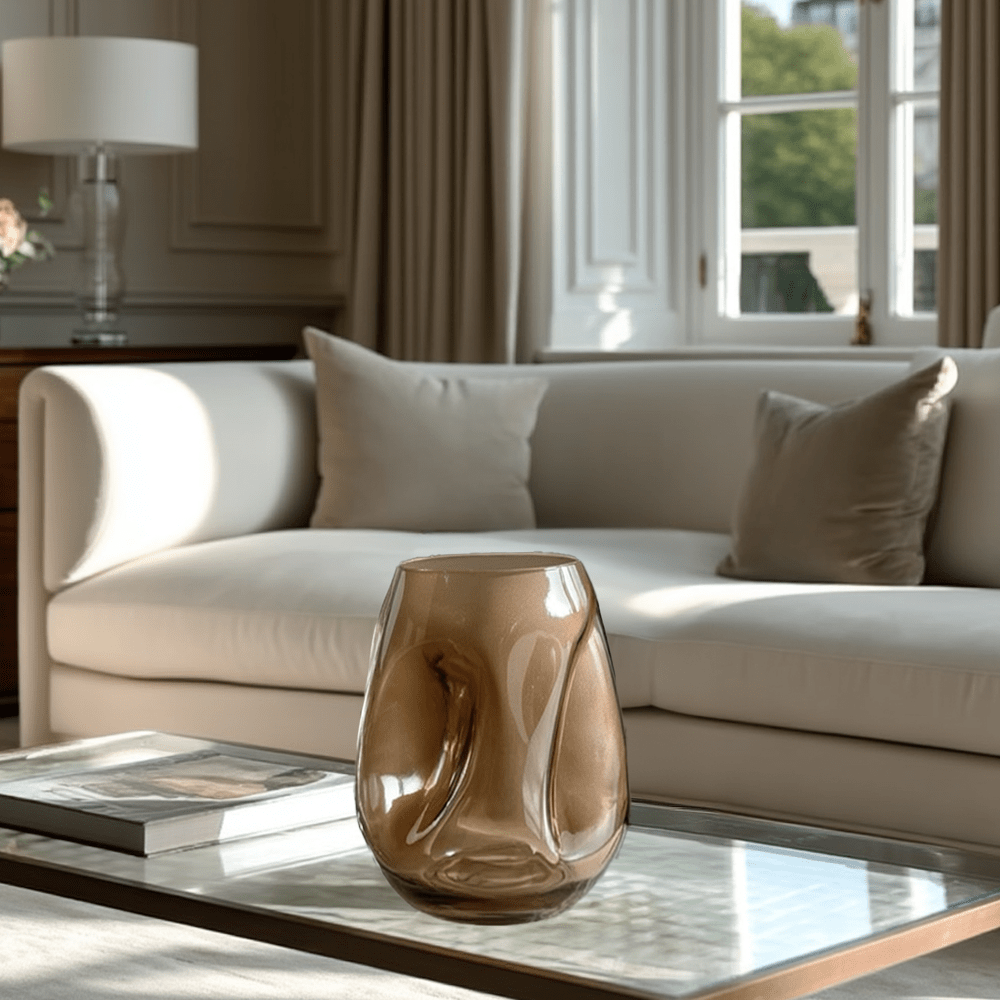 Arina Mini Decorative Brown Glass Abstract Vase Accessories