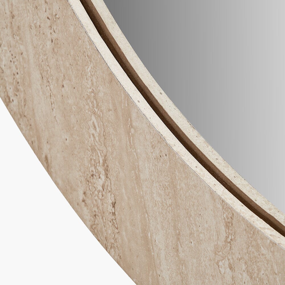 Arnot Travertine Effect Round Mirror Accessories