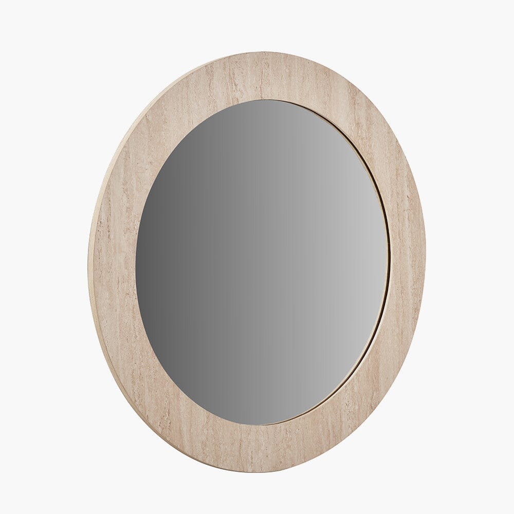 Arnot Travertine Effect Round Mirror Accessories