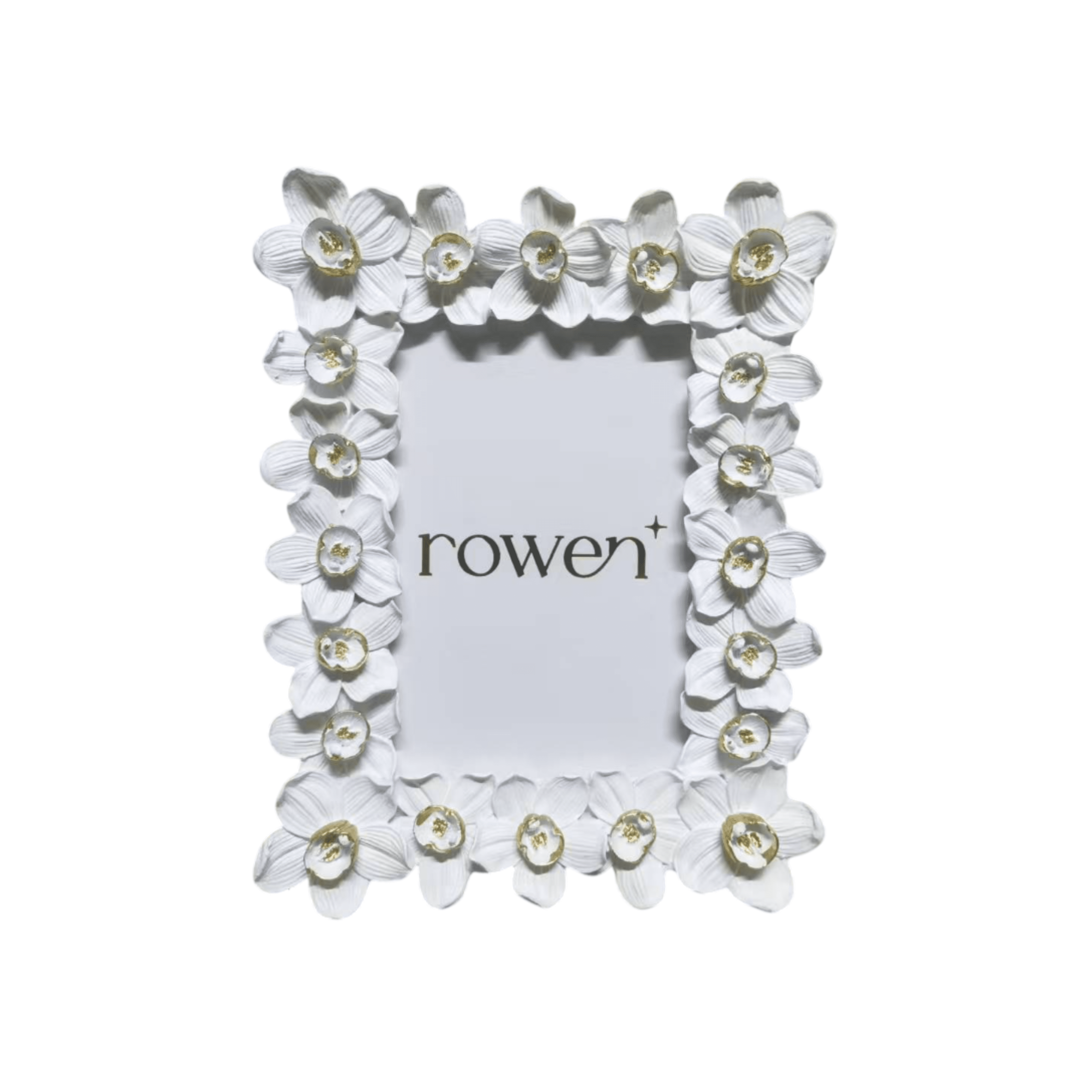 Aryane Cream & Gold 3D Flowers Photo Frame - 4x6" Accessories