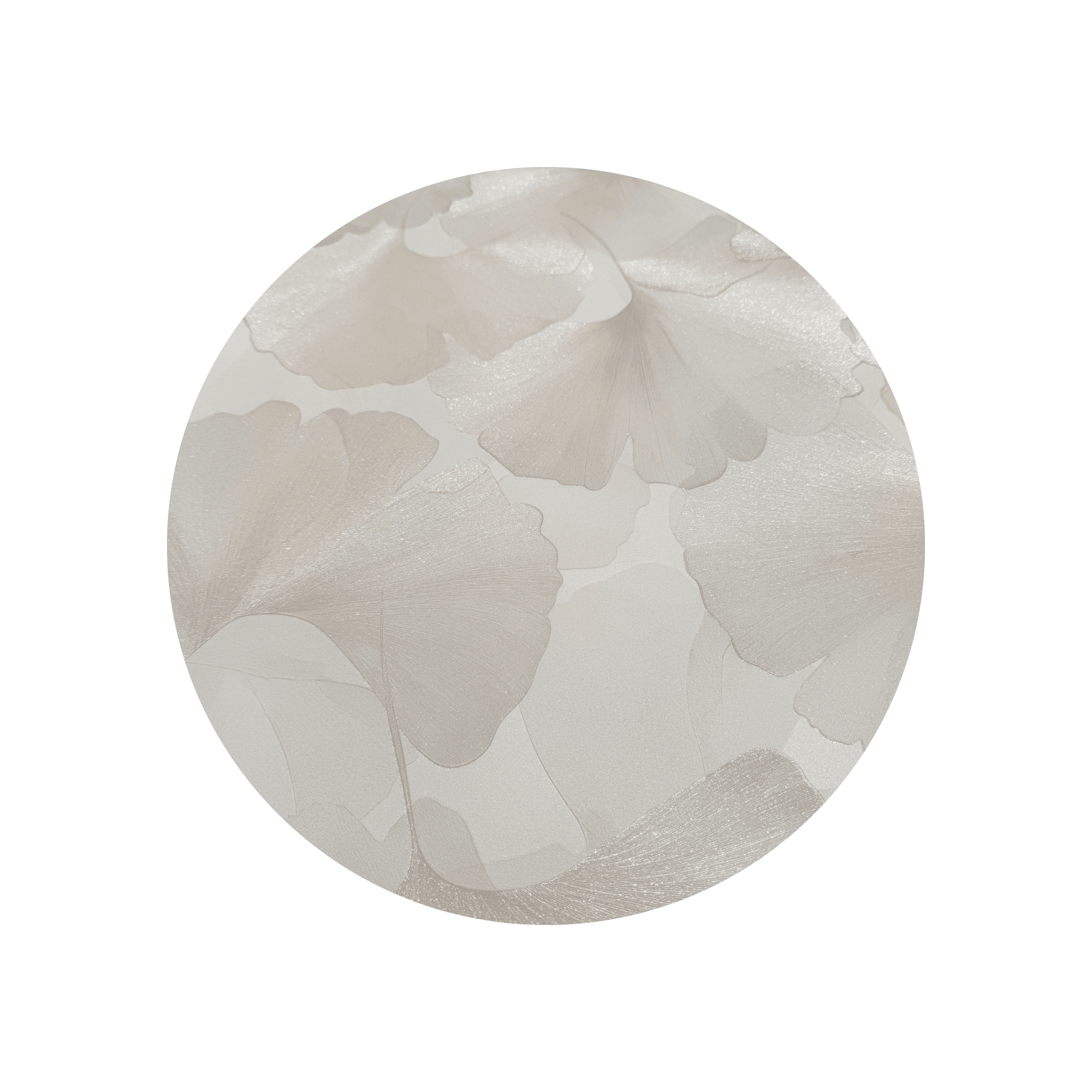 Athena Cream Metallic Gingko Leaf Patterned Wallpaper Sample Sample