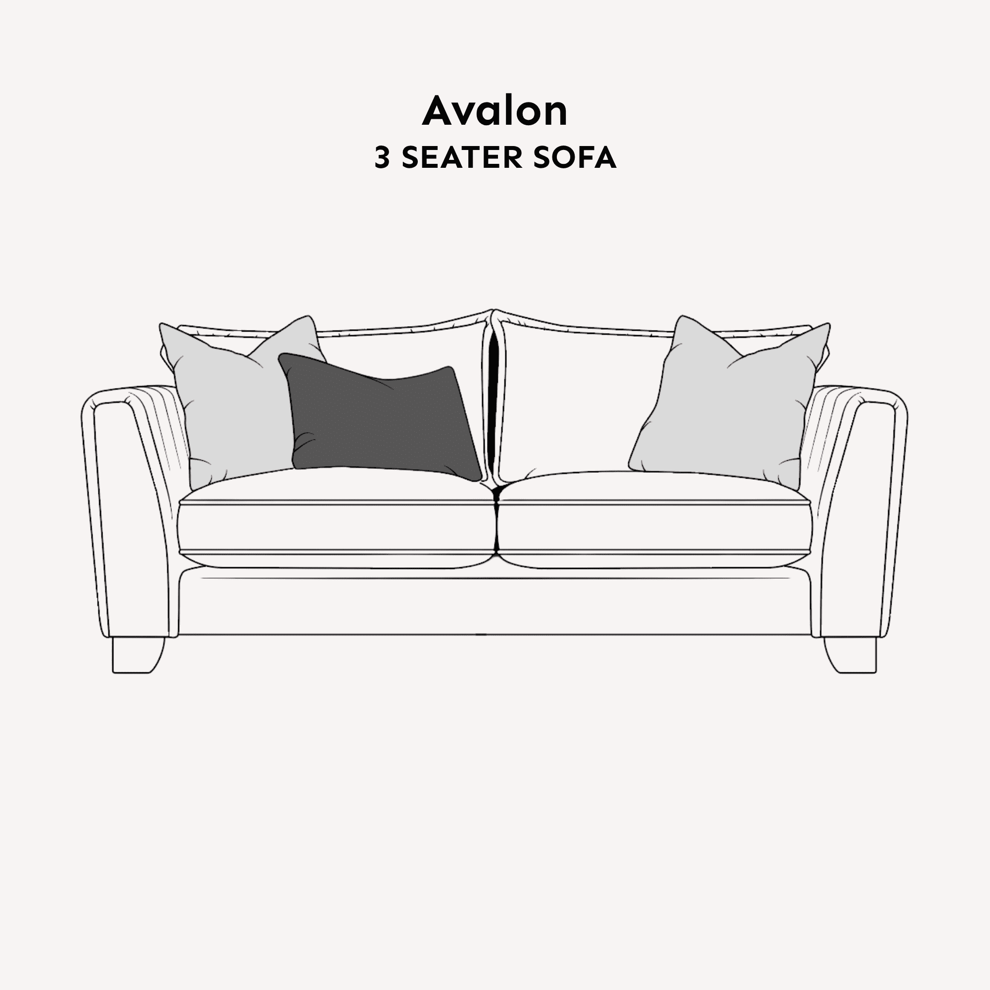 Avalon Charcoal Textured Velvet Sofa Range Sofa 3 Seater