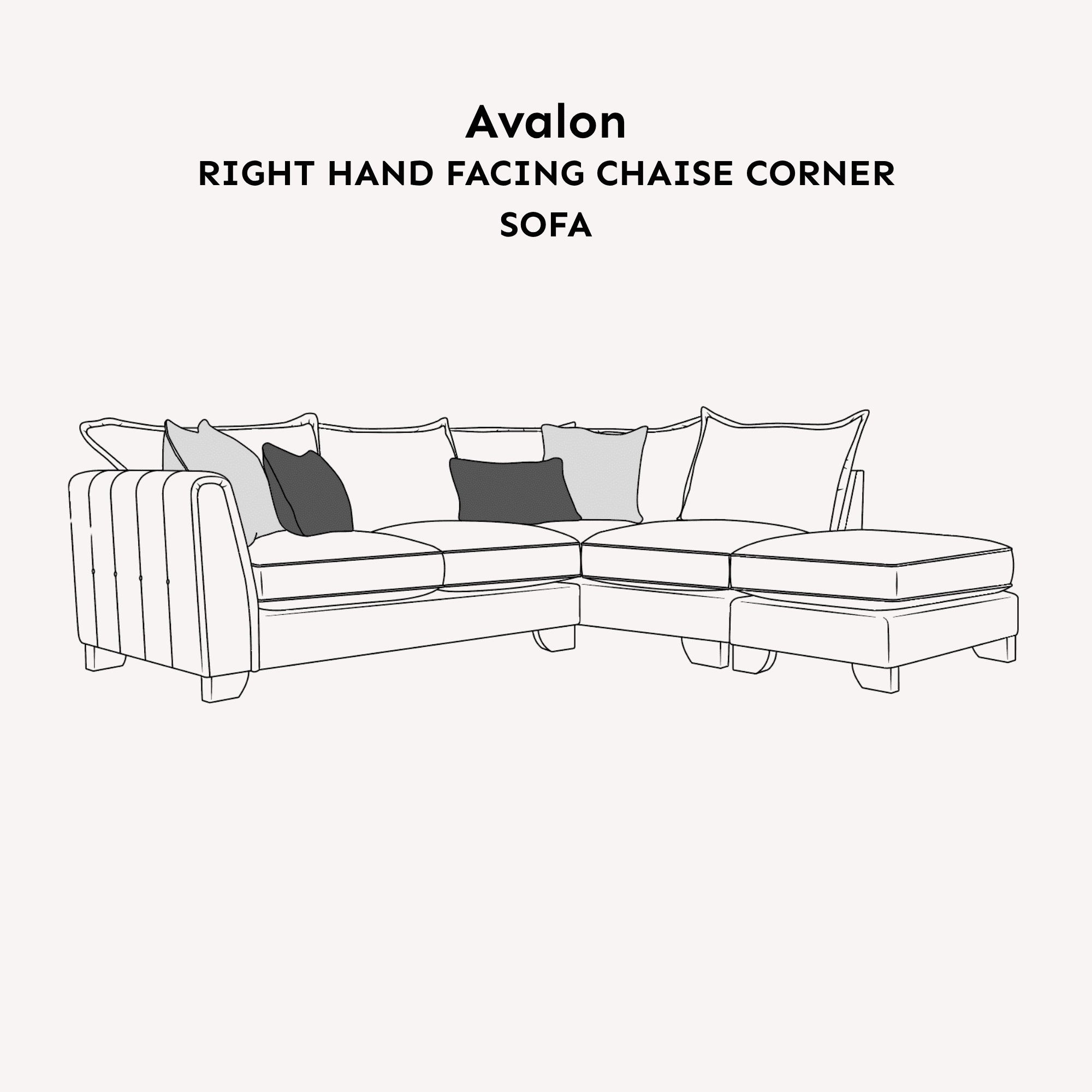 Avalon Charcoal Textured Velvet Sofa Range Sofa