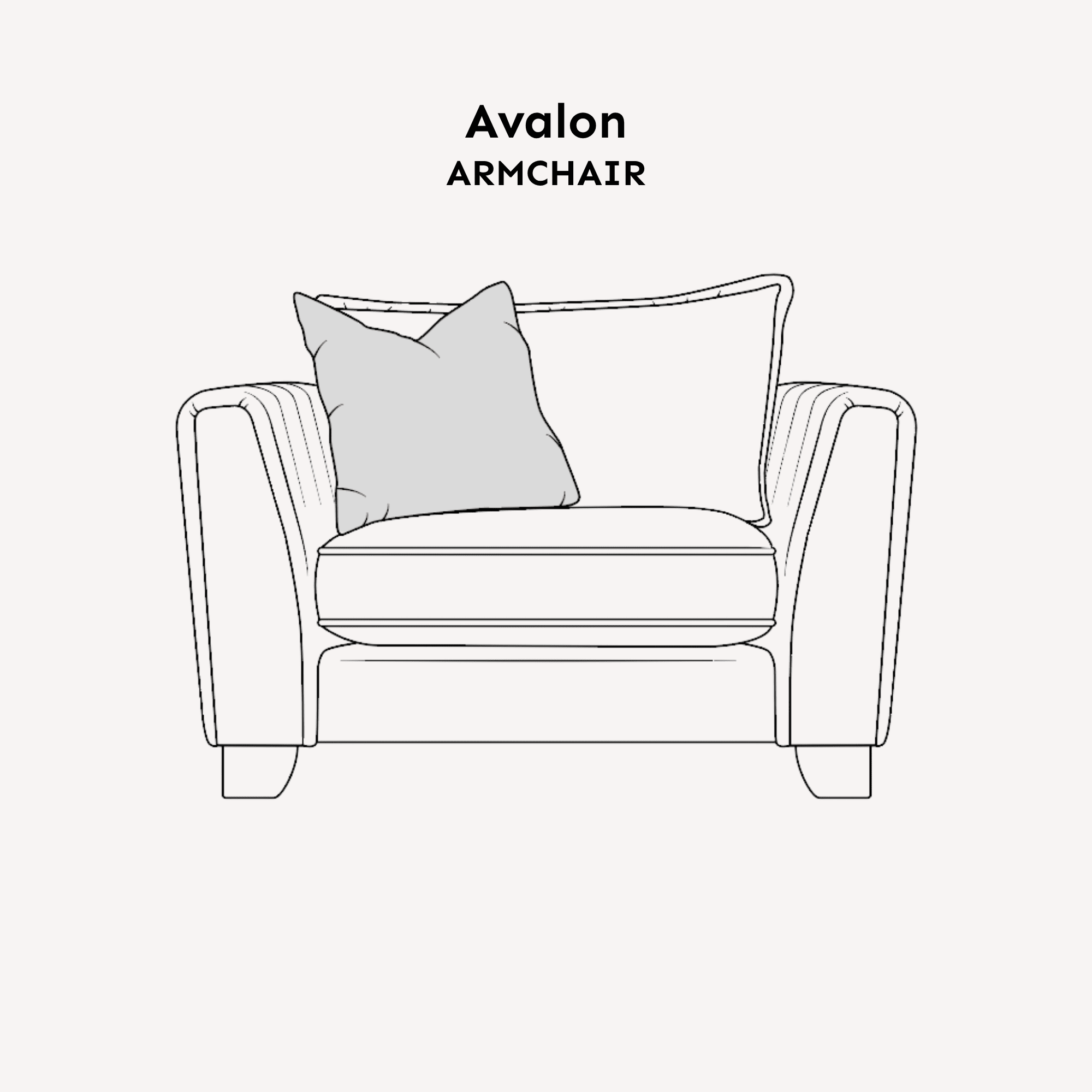 Avalon Neutral Velvet Sofa Range with Monochrome Accents Armchair