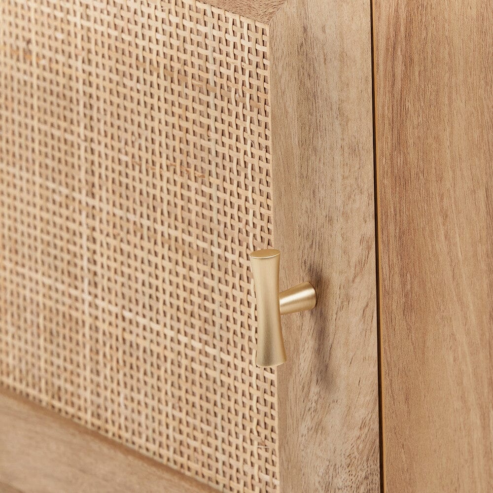 Averso Natural Rattan 1 Door Bedside Table Furniture