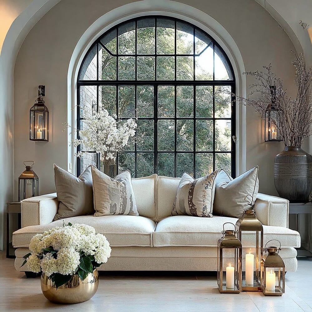 Avienne Cream Chenille 3 Seater Sofa Sofa